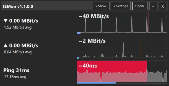 ISMon Internet Speed Monitor Screenshot